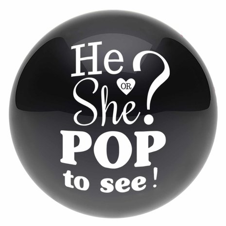 Riethmüller Black Gender Reveal Balloon Blue and Pink Confetti | 60 cm