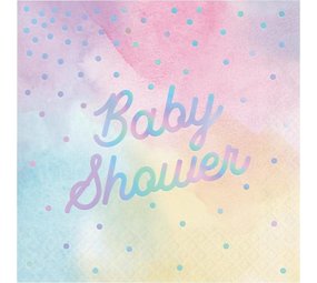 Creative Converting Servetten Iridescent Baby Shower 33x33cm | 16 stuks Creative Converting Servetten Iridescent Baby Shower 33x33cm | 16 stuks