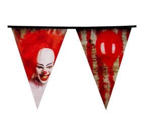 Boland Horror Clown Vlaggenlijn Slinger  Halloween 6mtr | per stuk Boland Horror Clown Vlaggenlijn Slinger  Halloween 6mtr | per stuk