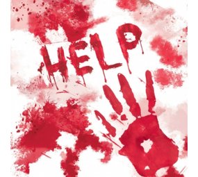 Bloody Hand Napkin HELP | 20 pieces