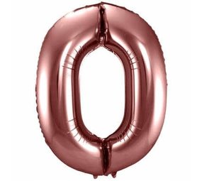 Folat Foil Balloon Number 0 Bronze | 86cm