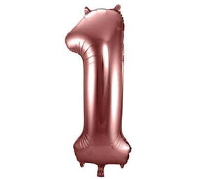 Folat Folie ballon cijfer 1 Brons | 86cm Folat Folie ballon cijfer 1 Brons | 86cm