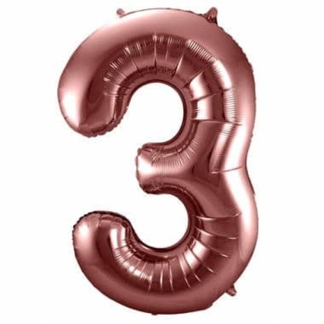 Folat Ballon en aluminium numéro 3 Bronze | 86 cm