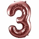 Folat Folienballon Nummer 3 Bronze | 86 cm