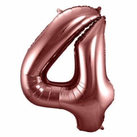 Folat Folienballon Nummer 4 Bronze | 86 cm