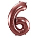 Folat Foil balloon number 6 Bronze | 86cm