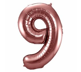 Folat Folienballon Nummer 9 Bronze | 86 cm
