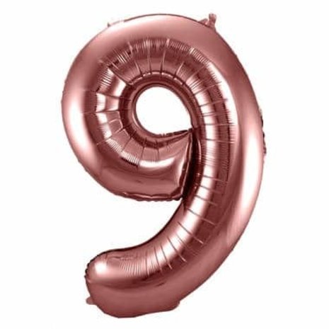Folat Foil balloon number 9 Bronze | 86cm