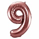 Folie ballon cijfer 9 Brons | 86cm Folie ballon cijfer 9 Brons | 86cm