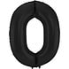 Folat Foil Balloon Number 0 Matte Black Metallic | 86cm