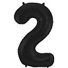 Folat Foil Balloon Number 2 Matte Black Metallic | 86cm Folat Foil Balloon Number 2 Matte Black Metallic | 86cm