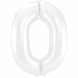 Folat Ballon en aluminium numéro 0, blanc métallisé mat | 86 cm