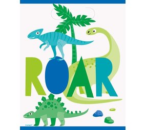 Unique Party Sachets cadeaux dinosaures bleus et verts 23 x 18 cm | 8 pièces