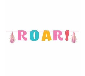 Creative Converting Dinosaurus ROAR! Letterslinger met kwasten 137x20cm | per stuk Creative Converting Dinosaurus ROAR! Letterslinger met kwasten 137x20cm | per stuk