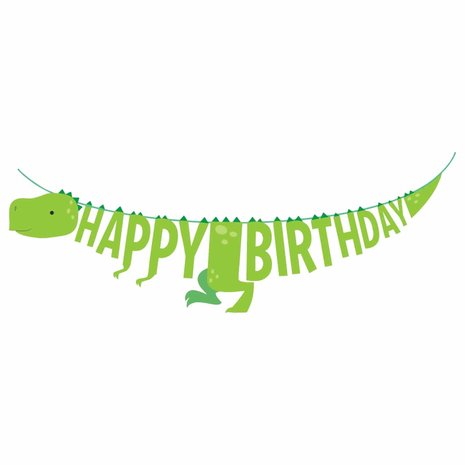 Creative Converting Dinosaurus Letterslinger Happy Birthday 15x167cm | per stuk Creative Converting Dinosaurus Letterslinger Happy Birthday 15x167cm | per stuk