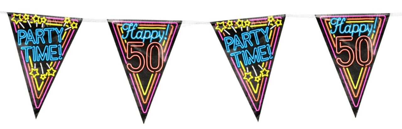 Paper Dreams Neon-Girlande zum 50. Geburtstag | 10 Meter