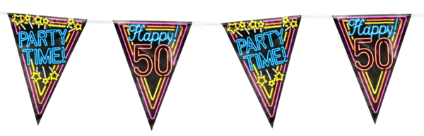 Paper Dreams Neon-Girlande zum 50. Geburtstag | 10 Meter