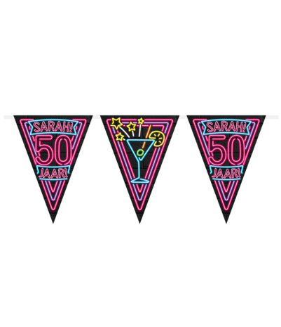 Paper Dreams Sarah 50th Birthday Garland Neon | 10 meters Paper Dreams Sarah 50th Birthday Garland Neon | 10 meters