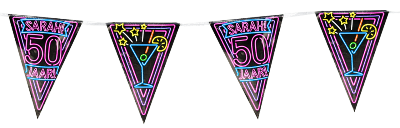 Paper Dreams Sarahs 50. Geburtstagsgirlande (Neon) | 10 Meter