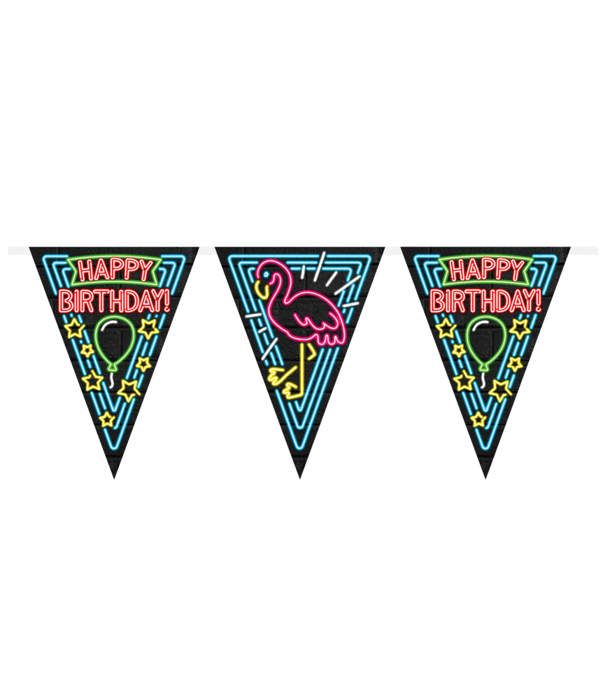 Paper Dreams Girlande „Alles Gute zum Geburtstag!“ Neon | 10 m