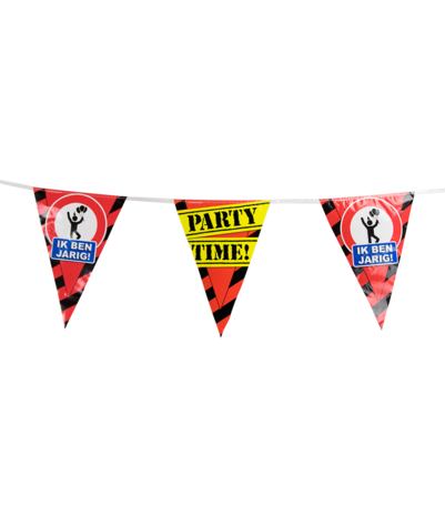 Paper Dreams Slinger Ik ben jarig Verkeersbord | 10mtr Paper Dreams Slinger Ik ben jarig Verkeersbord | 10mtr