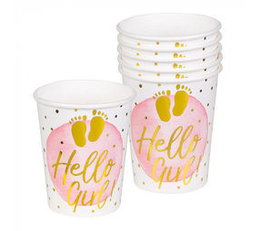 Bekers Hello Girl! 210ml | 10 stuks Bekers Hello Girl! 210ml | 10 stuks