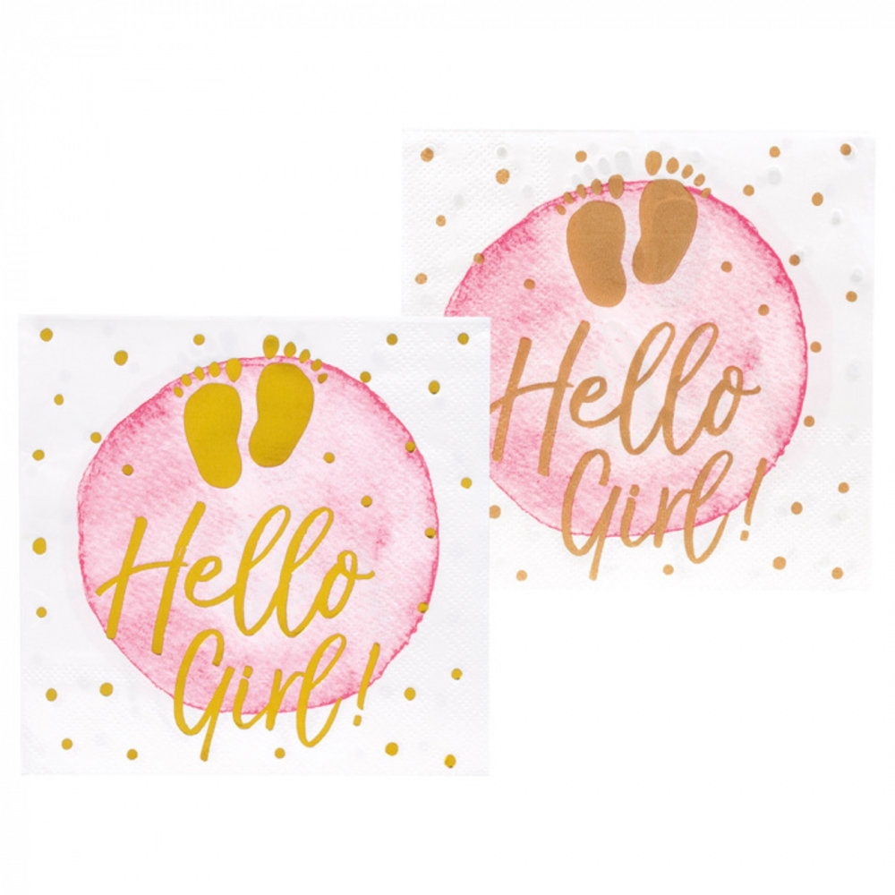 Boland Servetten Hello Girl! 33x33cm | 20 stuks Boland Servetten Hello Girl! 33x33cm | 20 stuks
