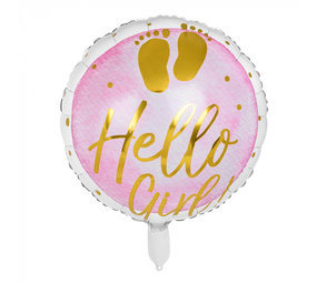 Boland Helium ballon Hello Girl! | rond 45cm Boland Helium ballon Hello Girl! | rond 45cm