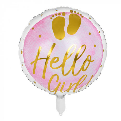 Boland Helium ballon Hello Girl! | rond 45cm