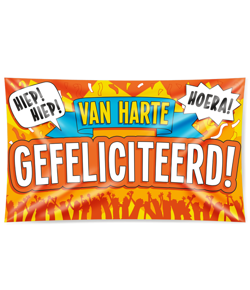 Paper Dreams Verjaardag gevelvlag XXL Gefeliciteerd | 150x90cm Paper Dreams Verjaardag gevelvlag XXL Gefeliciteerd | 150x90cm