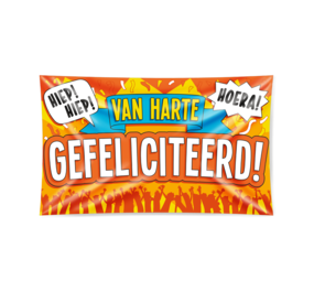Paper Dreams Verjaardag gevelvlag XXL Gefeliciteerd | 150x90cm Paper Dreams Verjaardag gevelvlag XXL Gefeliciteerd | 150x90cm