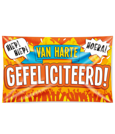 Paper Dreams Verjaardag gevelvlag XXL Gefeliciteerd | 150x90cm Paper Dreams Verjaardag gevelvlag XXL Gefeliciteerd | 150x90cm