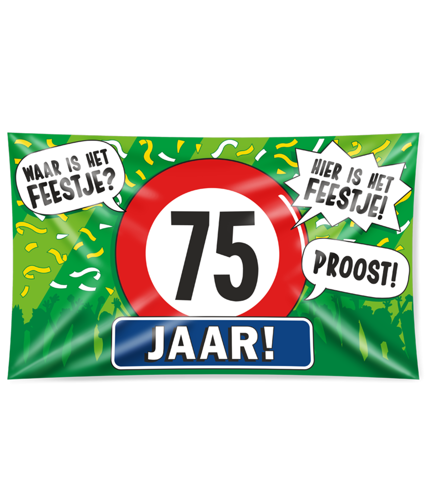 Paper Dreams Facade flag 75 years traffic sign XXL | 150x90cm