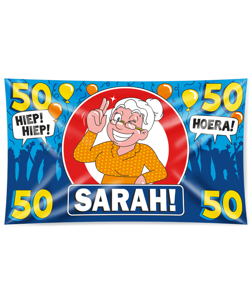 Paper Dreams Facade flag 50 years Sarah traffic sign XXL | 150x90cm