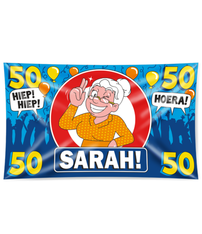 Paper Dreams Facade flag 50 years Sarah traffic sign XXL | 150x90cm