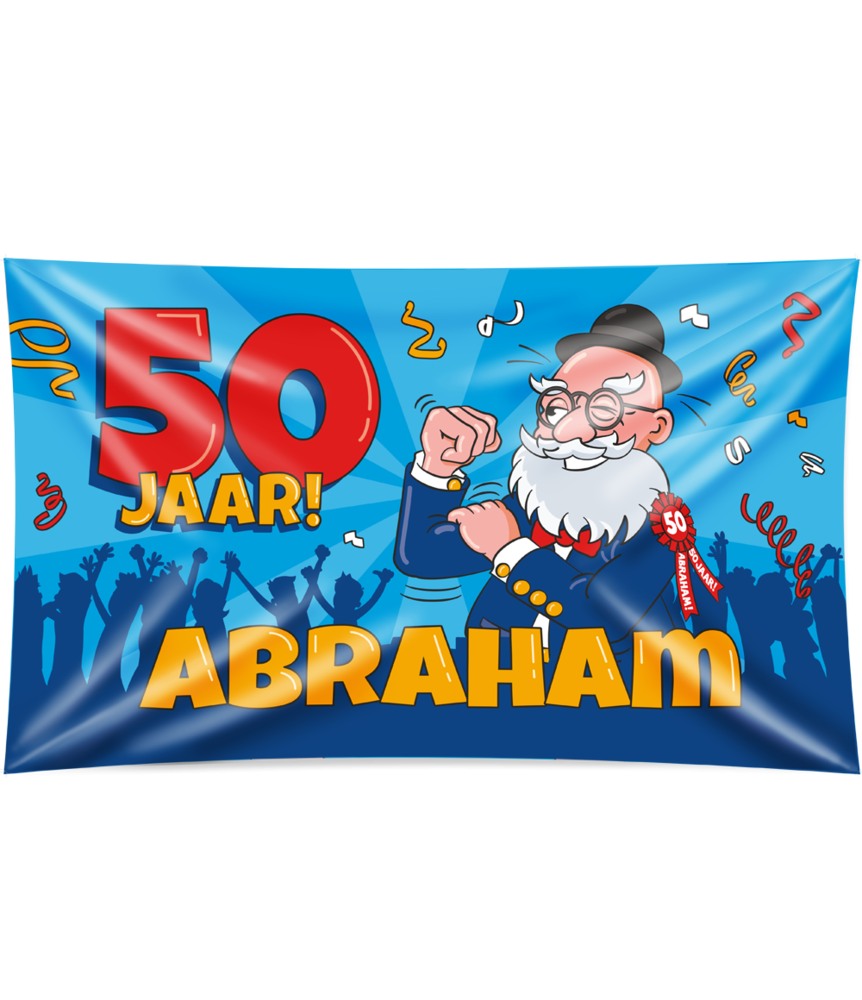 Paper Dreams Abraham Cartoon 50 Years Facade Flag XXL 150x90cm | per piece