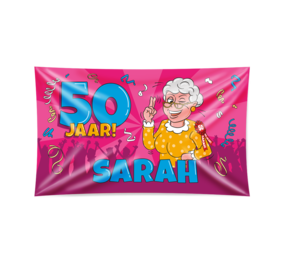 Paper Dreams Sarah Cartoon 50 Years Facade Flag XXL 150x90cm | per piece