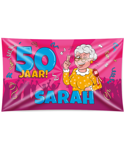 Paper Dreams Sarah Cartoon 50 Years Facade Flag XXL 150x90cm | per piece