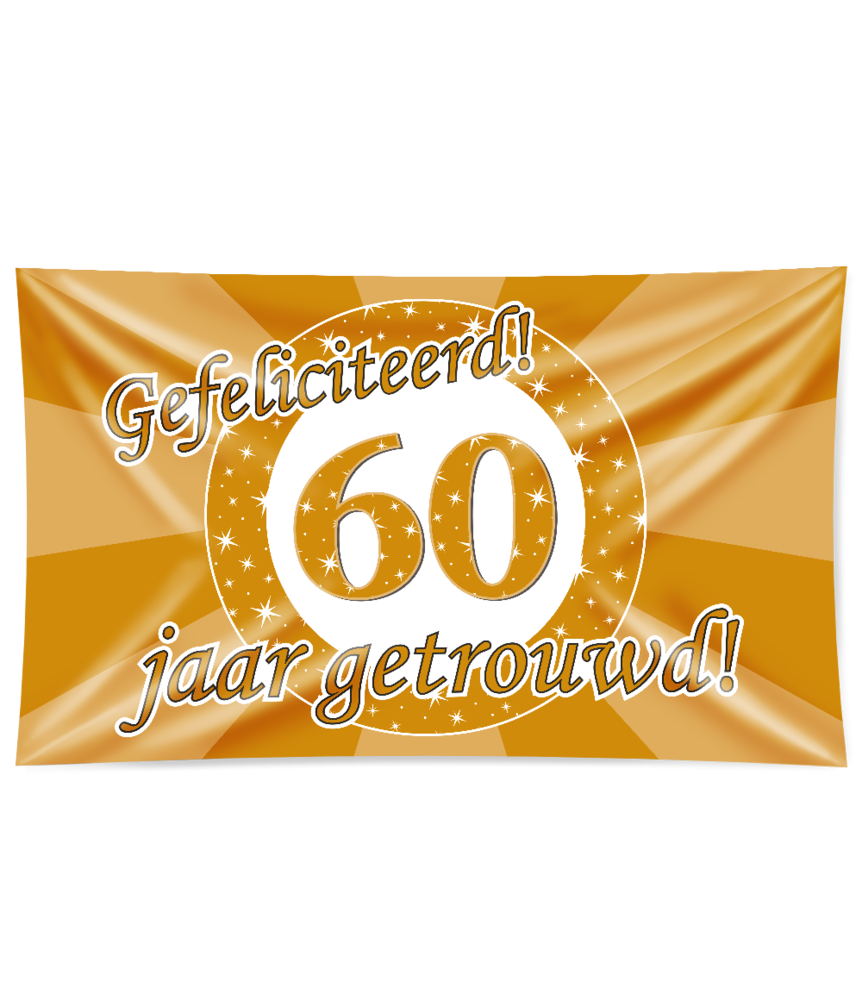 Paper Dreams Fassadenflagge „60 Jahre verheiratet“ – Verkehrsschild XXL | 150 x 90 cm