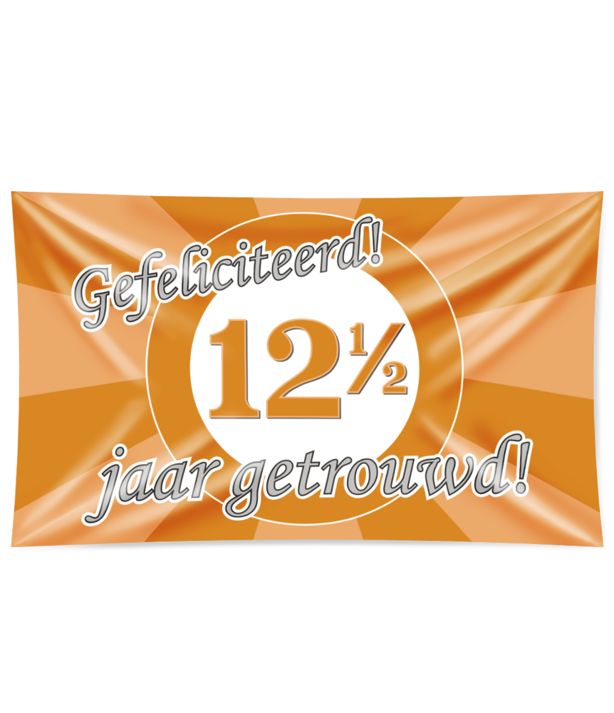 Paper Dreams Gevelvlag 12,5 jaar getrouwd verkeersbord XXL  | 150x90cm Paper Dreams Gevelvlag 12,5 jaar getrouwd verkeersbord XXL  | 150x90cm