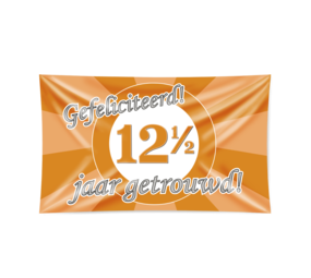 Paper Dreams Gevelvlag 12,5 jaar getrouwd verkeersbord XXL  | 150x90cm Paper Dreams Gevelvlag 12,5 jaar getrouwd verkeersbord XXL  | 150x90cm