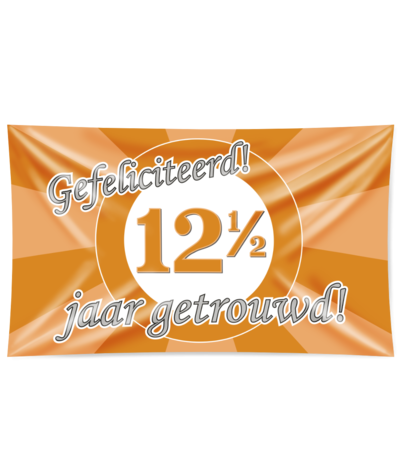 Paper Dreams Gevelvlag 12,5 jaar getrouwd verkeersbord XXL  | 150x90cm Paper Dreams Gevelvlag 12,5 jaar getrouwd verkeersbord XXL  | 150x90cm