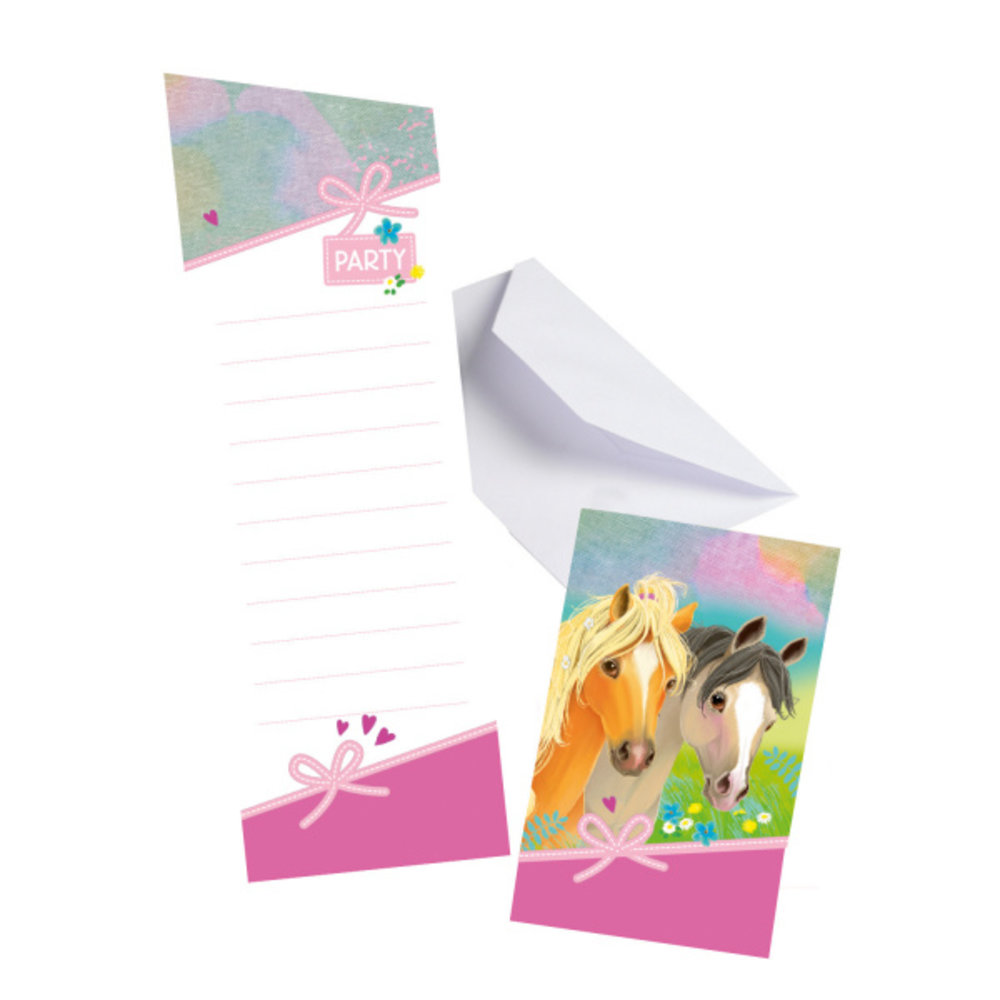 Riethmüller Uitnodigingen Pretty Pony 8x14cm | 8 stuks Riethmüller Uitnodigingen Pretty Pony 8x14cm | 8 stuks