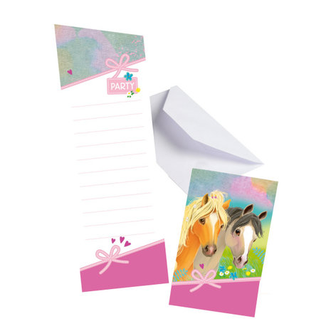 Riethmüller Uitnodigingen Pretty Pony 8x14cm | 8 stuks Riethmüller Uitnodigingen Pretty Pony 8x14cm | 8 stuks