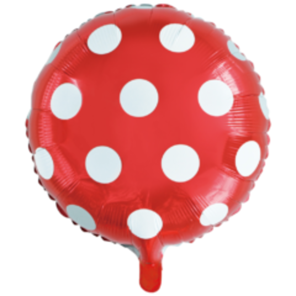 WeFiesta Red helium balloon with white dots | per piece