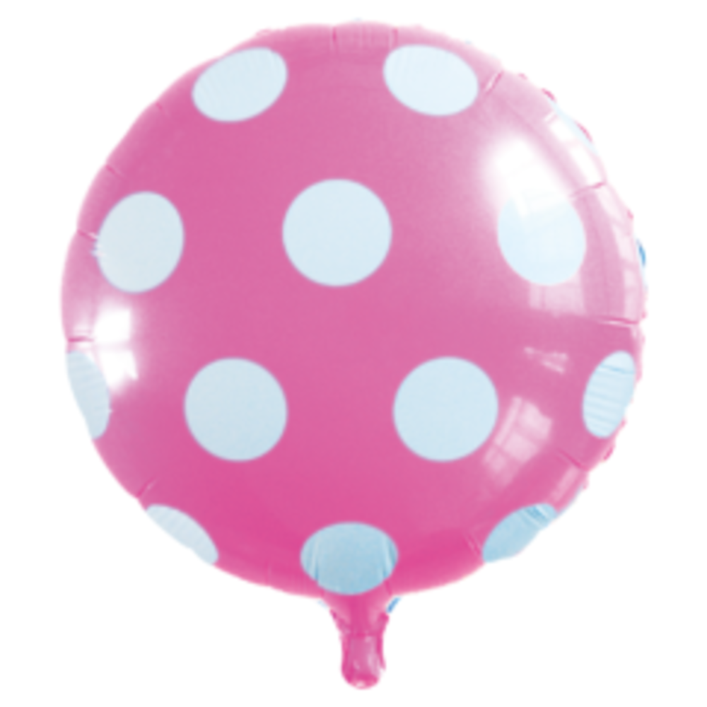 WeFiesta Ballon rose à l'hélium avec pois blancs | à l'unité