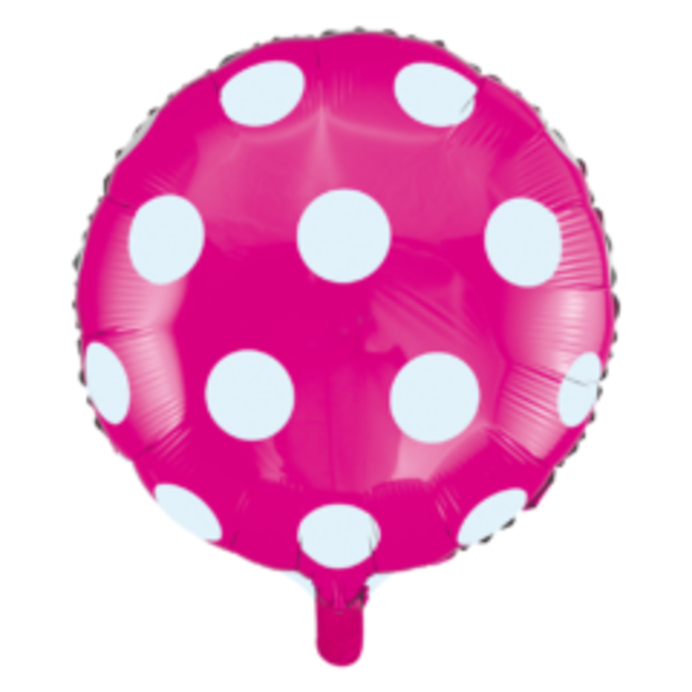 WeFiesta Helium ballon fuchsia met witte stippen | per stuk