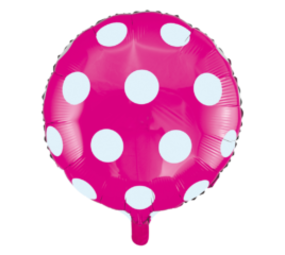 WeFiesta Helium ballon fuchsia met witte stippen | per stuk WeFiesta Helium ballon fuchsia met witte stippen | per stuk