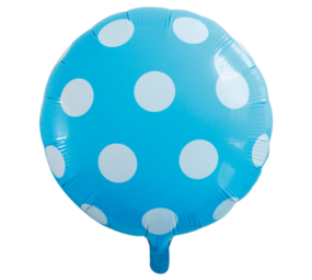 WeFiesta Ballon gonflé à l'hélium bleu clair à pois blancs | à l'unité