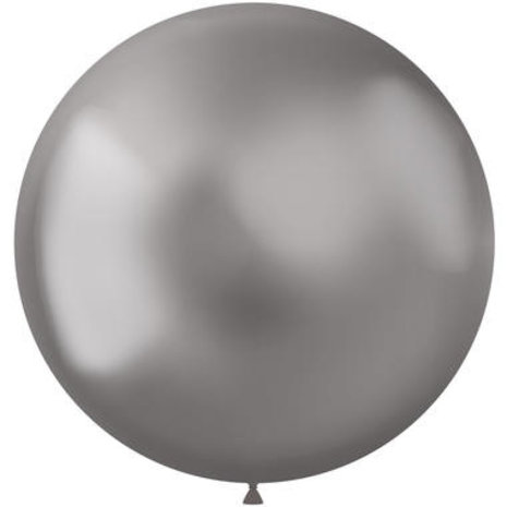 Folat Silberglänzende Metallic-Luftballons XL 48 cm | 5 Stück